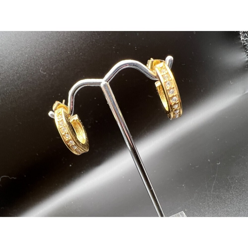 Source Unknown Gold and Silver Hoop Earrings